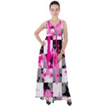 Pink Star Splatter Empire Waist Velour Maxi Dress