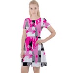 Pink Star Splatter Cap Sleeve Velour Dress 