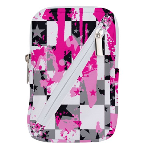 Pink Star Splatter Belt Pouch Bag (Small) from ArtsNow.com