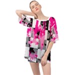 Pink Star Splatter Oversized Chiffon Top