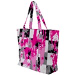 Pink Star Splatter Zip Up Canvas Bag