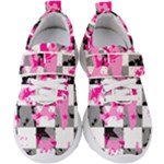 Pink Star Splatter Kids  Velcro Strap Shoes