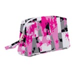 Pink Star Splatter Wristlet Pouch Bag (Medium)