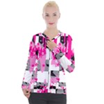 Pink Star Splatter Casual Zip Up Jacket