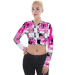 Pink Star Splatter Long Sleeve Cropped Velvet Jacket