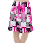 Pink Star Splatter Fishtail Chiffon Skirt