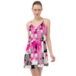 Pink Star Splatter Summer Time Chiffon Dress