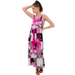 V-Neck Chiffon Maxi Dress 