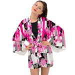 Pink Star Splatter Long Sleeve Kimono