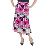 Pink Star Splatter Midi Mermaid Skirt