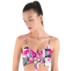 Woven Tie Front Bralet 