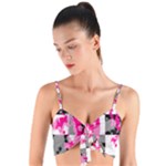 Pink Star Splatter Woven Tie Front Bralet