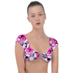 Pink Star Splatter Cap Sleeve Ring Bikini Top