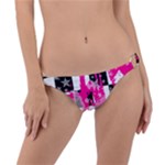 Pink Star Splatter Ring Detail Bikini Bottom