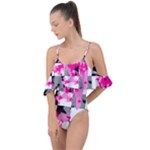 Pink Star Splatter Drape Piece Swimsuit