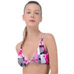 Pink Star Splatter Knot Up Bikini Top