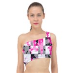 Pink Star Splatter Spliced Up Bikini Top 