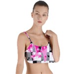 Pink Star Splatter Layered Top Bikini Top 