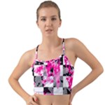 Pink Star Splatter Mini Tank Bikini Top