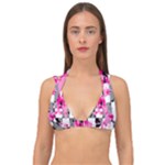 Pink Star Splatter Double Strap Halter Bikini Top