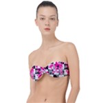 Pink Star Splatter Classic Bandeau Bikini Top 