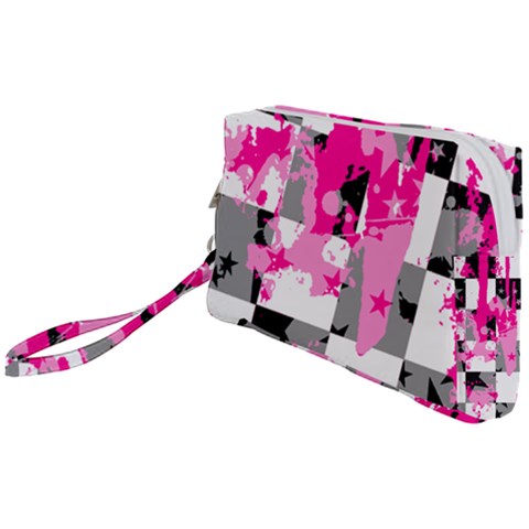 Pink Star Splatter Wristlet Pouch Bag (Small) from ArtsNow.com