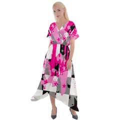 Cross Front Sharkbite Hem Maxi Dress 