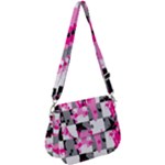 Pink Star Splatter Saddle Handbag