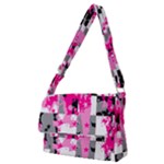 Pink Star Splatter Full Print Messenger Bag (M)