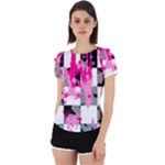 Pink Star Splatter Back Cut Out Sport Tee