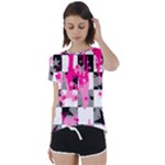 Pink Star Splatter Short Sleeve Foldover Tee