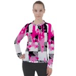 Pink Star Splatter Women s Pique Long Sleeve Tee