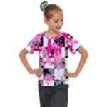 Pink Star Splatter Kids  Mesh Piece Tee