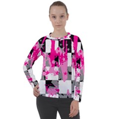 Pink Star Splatter Women s Long Sleeve Raglan Tee from ArtsNow.com