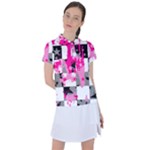 Pink Star Splatter Women s Polo Tee