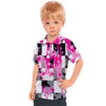 Pink Star Splatter Kids  Polo Tee