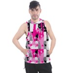 Pink Star Splatter Men s Sleeveless Hoodie