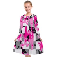 Pink Star Splatter Kids  Midi Sailor Dress from ArtsNow.com