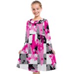 Pink Star Splatter Kids  Midi Sailor Dress