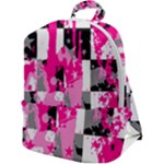 Pink Star Splatter Zip Up Backpack