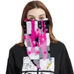 Pink Star Splatter Face Covering Bandana (Triangle)