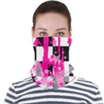 Pink Star Splatter Face Seamless Bandana (Adult)