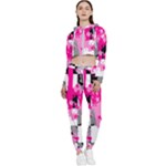 Pink Star Splatter Cropped Zip Up Lounge Set