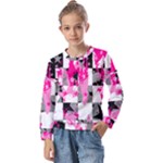 Pink Star Splatter Kids  Long Sleeve Tee with Frill 