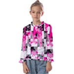 Pink Star Splatter Kids  Frill Detail Tee