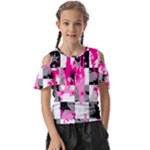 Pink Star Splatter Kids  Butterfly Cutout Tee