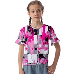 Kids  Cuff Sleeve Scrunch Bottom T-Shirt 