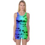 Rainbow Skull Collection One Piece Boyleg Swimsuit