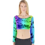 Rainbow Skull Collection Long Sleeve Crop Top