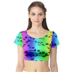 Rainbow Skull Collection Short Sleeve Crop Top